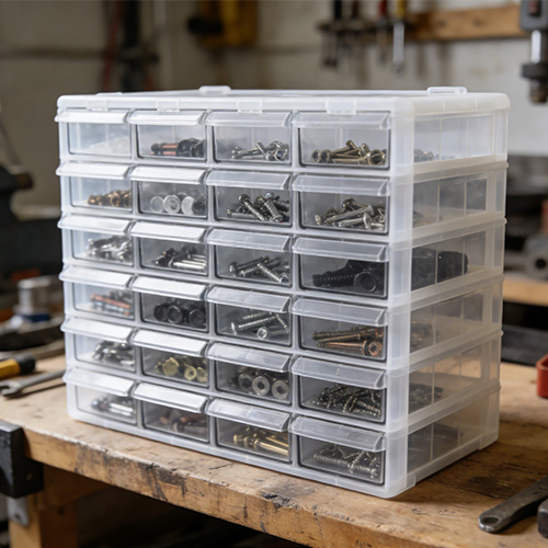 กล่องลิ้นชักเก็บชิ้นส่วน แม่พิมพ์พลาสติก